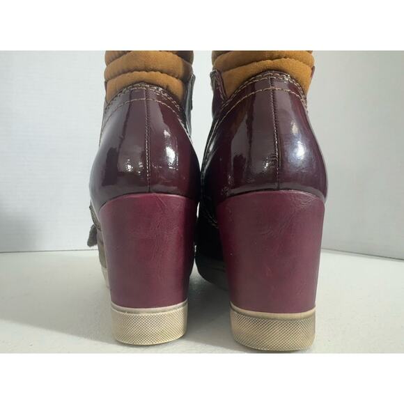 "TAMARIS" Trend Wedge Bootie Hook & Loop Straps Suede & Leather Vintage Y2K - Picture 6 of 10